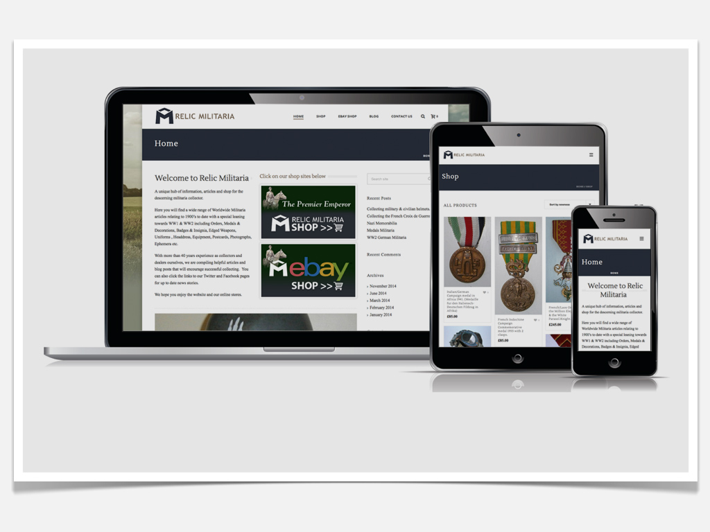 Relic Militaria Branding and Website Design